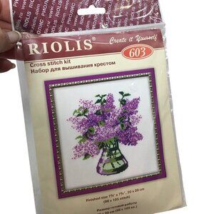 Lilac Lilacs 603 Riolis Counted Cross Stitch Kit Purple Flowers Bouquet Lavender